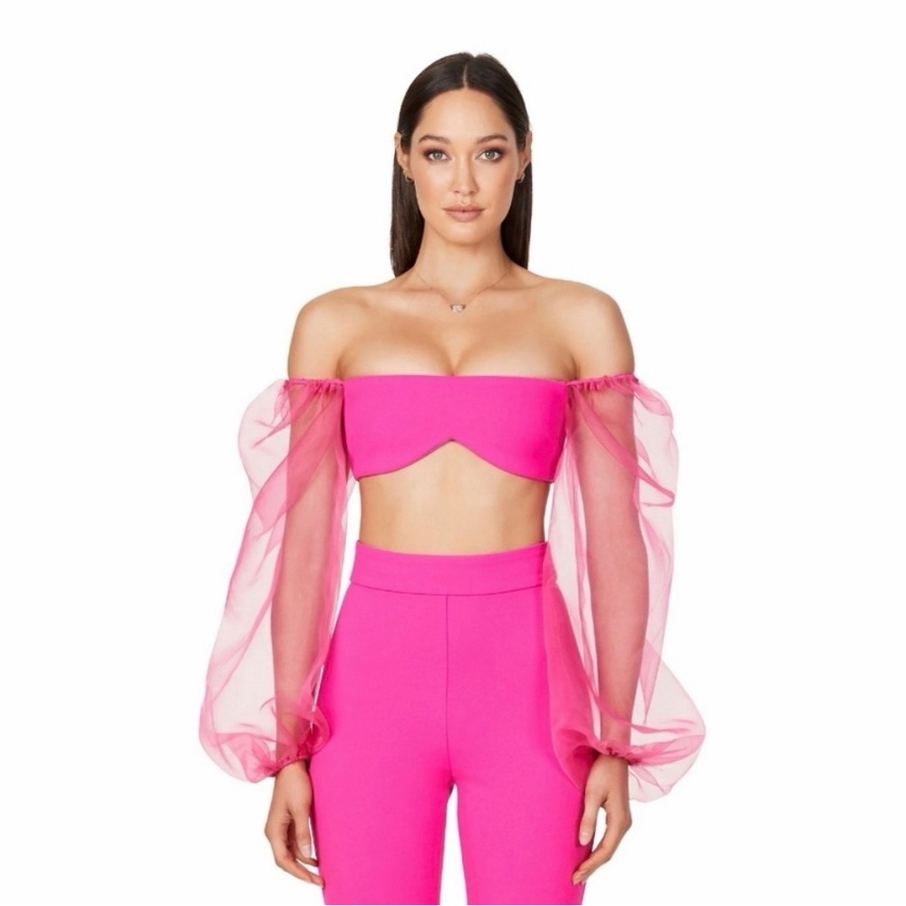 Nookie Illusion Pink Crop Top NWT
